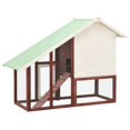 thumbnail image 3 of vidaXL Rabbit Hutch Mocha and White 140x63x120 cm Solid Firwood, 3 of 5