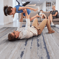 thumbnail image 3 of 5X7 Ivory/Blue /Striped Non-Shedding Living Room Bedroom Dining Home Office Stylish and Stain Resistant Area Rug, 3 of 5