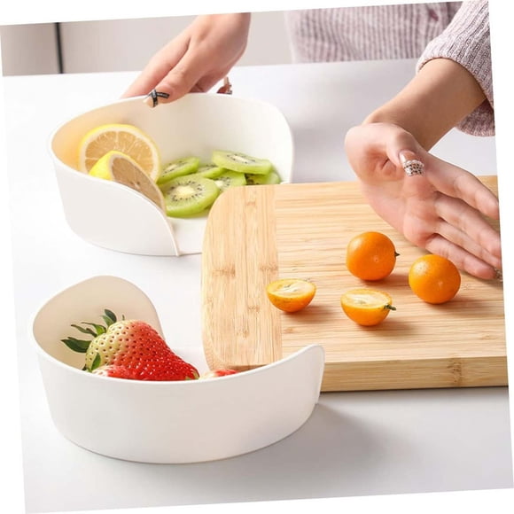 YYV Plat Rond pour Légumes, Petit Bol de Rangement d'Angle, Blanc, Plat d'Accompagnement Rond pour Légumes de Cuisine, Assiette Polyvalente pour Préparation, Bol d'Accompagnement pour Salade, Bol de Service de Cuisine