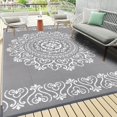 thumbnail image 1 of Findosom 6'x9' Waterproof Outdoor Rug, Foldable Reversible Plastic Straw Rug, Large Patio Rug for Outdoors, RV, Patio, Backyard, Deck, Picnic, Beach, Camping Gray, 1 of 6