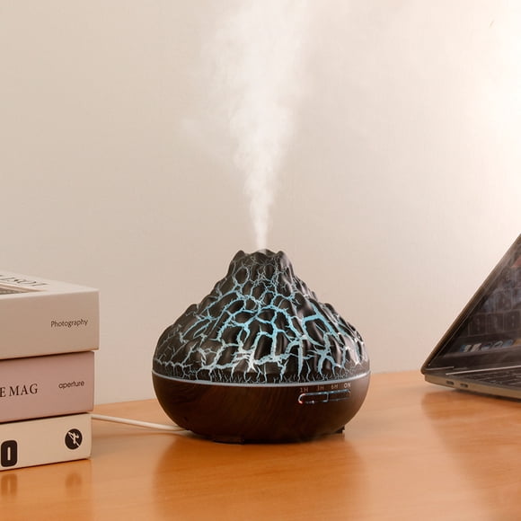 TIMIFIS Aromatherapy Machine 300ml Oil Diffuser - Super Quiet Modern Design with Flame Light Mist Humidifier and 7 Ambient Light Flame Colors (Black) Humidifiers