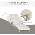 thumbnail image 4 of Outsunny Outdoor Chaise Lounge Chair with Folding Design Cream White, 4 of 10