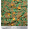 thumbnail image 1 of Soimoi polyester Crepe Fabric Leaves & Rose Floral Printed Fabric 1 Yard 52 Inch Wide, 1 of 3