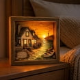 thumbnail image 4 of Sea Glass LED Light Box Wooden Frame Nautical Decor, 4 of 7