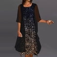 thumbnail image 1 of EGNMCR Robes d'Été Femmes Tendance 2024 Robe d'Été pour Femmes à Manches Mi-Longues Blouse + Robe Ensemble Deux Pièces Robe Longueur Genou Robe de Plage, 1 of 8