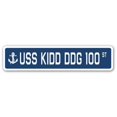 thumbnail image 1 of SignMission SSN-Kidd Ddg 100 4 x 18 in. A-16 Street Sign - USS Kidd DDG 100, 1 of 1