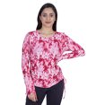 thumbnail image 1 of Moomaya T-Shirt à Manches Longues Imprimé pour Femme, Haut Tunique Décontracté à Cordon Latéral, 1 of 8