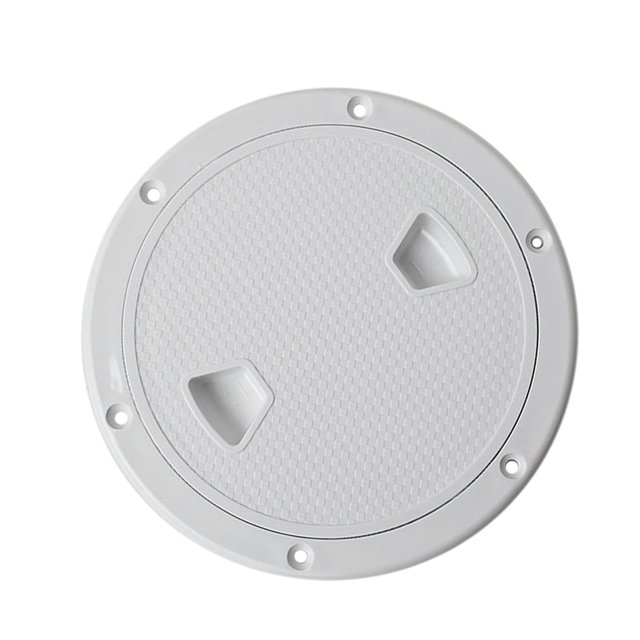 Almencla Marine Boat RV White 6" Plastic Access Cover Lid Screw Out Deck Plate 6寸