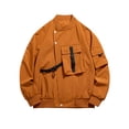 thumbnail image 3 of Sentmoon Jackets for Men Winter Solid Color Long Sleeve Collar Winter Coat for Men Plus Size Zipper Windbreaker Waterproof Men Clothes with Pockets Fall Fashion for Commuting and Bike Riding, 3 of 5