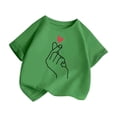 thumbnail image 3 of PMVFHDE Hauts Tube pour Filles T-Shirt à Manches Courtes pour Fille T-Shirt pour Fille T-Shirt Mignon pour Filles Hauts pour Fille Enfant T-Shirt Graphique Mignon à Col Rond à Manches Courtes T-Shirt d'Été Décontracté Vert, 9-10 Ans, 3 of 5