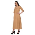 thumbnail image 2 of Moomaya Robes Indiennes pour Femmes Kurti Manches 3/4 Blouse Longue Unie Haut, 2 of 5