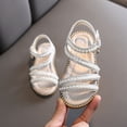 thumbnail image 2 of Kcodviy Summer Girls' Sandals Korean Girls Wedges Sandals Edition Little Girls' Pearl Girls Easter Sandals Open Toe Princess Shoes Little Medium and Big Children's Performance Shoes, 2 of 6