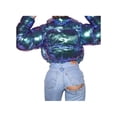 thumbnail image 3 of Gupgi Women Long Sleeve Stand Collar Metallic Quilted Puffer Jackets, 3 of 3