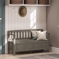 thumbnail image 2 of Brooklyn 48" Wide Wood Contemporary Entryway Storage Bench in Farmhouse Gray, 2 of 7