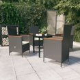 thumbnail image 1 of vidaXL 5 Piece Garden Dining Set with Cushions Black, 1 of 5