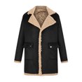 thumbnail image 2 of Dvkptbk Men's Solid Jacket Oversized Shacket Jacket Fall Winter Coat Long Sleeve Collar Spliced Jacket Coat, 2 of 6