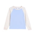 thumbnail image 2 of Milgrthf Enfants Garçons Filles Chandail à Col Rond Automne Décontracté Manches Longues Raglan à Blocs de Couleur Coton Chandail à Enfiler Hauts Bleu Ciel 2 Ans, 2 of 5