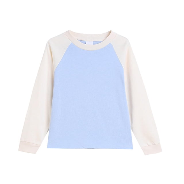 Haut à Manches Longues Raglan pour Enfants, Chandail à Col Rond, Chemise Décontractée Douce, Vêtement de Confort pour Garçons et Filles, Unisexe, Usage Quotidien