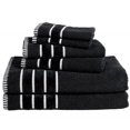 thumbnail image 1 of Bedford Home Ensemble de Serviettes 6 Pcs en Coton 100 % Tissage Riz - Noir, 1 of 6