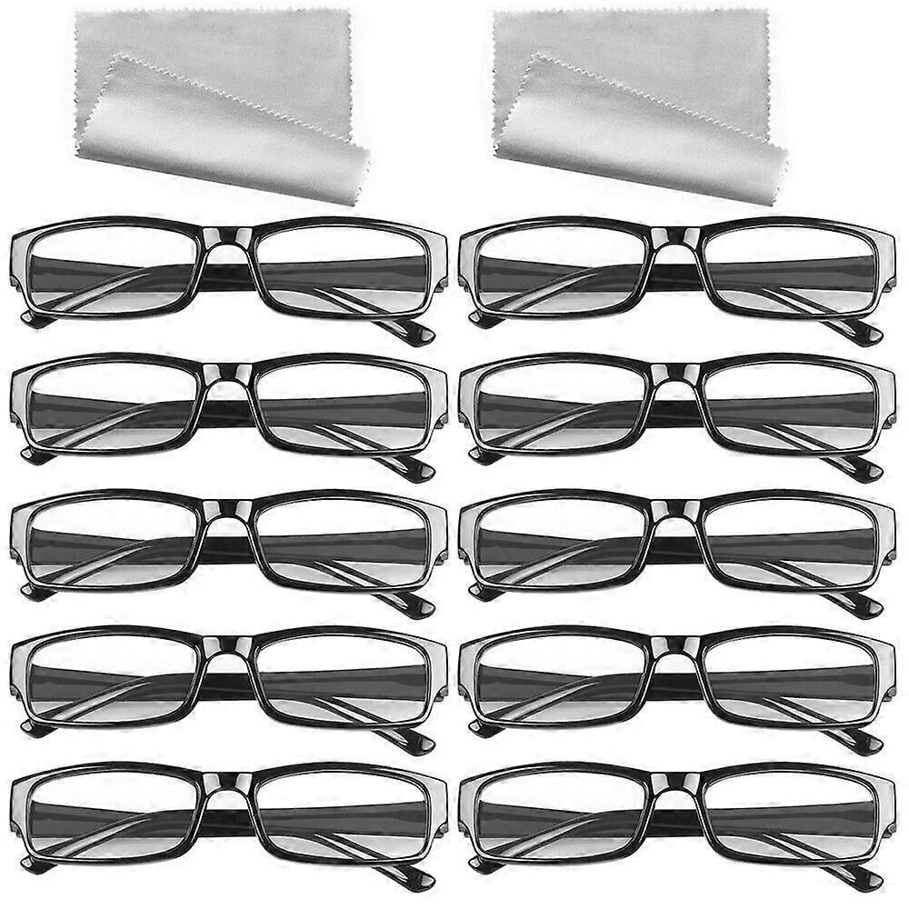 10/20 Pair of Reading Glasses, Vision Aid, Black, 1.0 to 4.0 Women, Men, DE
