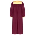 thumbnail image 4 of Raenseen Unisex Choir Robe Deluxe V-neck Long Sleeve Doctoral Robe Judge Costume Graduation Gown Burgundy S, 4 of 7