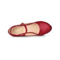 thumbnail image 4 of BLISSFUL STEP Escarpins pour Femmes Mary Jane à Plateforme avec Bride à la Cheville Bout Rond Talon Aiguille Haut Chaussures Rouges 6, 4 of 7