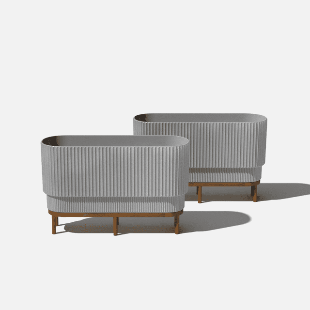 Veradek Demi Series Raised 30" Long Plastic-Stone Planter