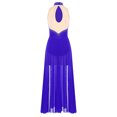 thumbnail image 4 of iefiel Robe de Danse Lyrique pour Femmes Sans Manches avec Strass Scintillants Fendue Robe Maxi Tenue de Danse de Salon Bleu G, 4 of 5