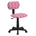 thumbnail image 1 of Chaise de bureau pivotante imprimée à pois rose, 1 of 4