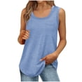 thumbnail image 2 of Liquidation d'Économies! Hauts Grande Taille pour Femmes, Hauts d'Été à Manches Courtes pour Femmes, T-shirt à Manches Courtes Uni Col Rond pour Femmes, 2 of 5