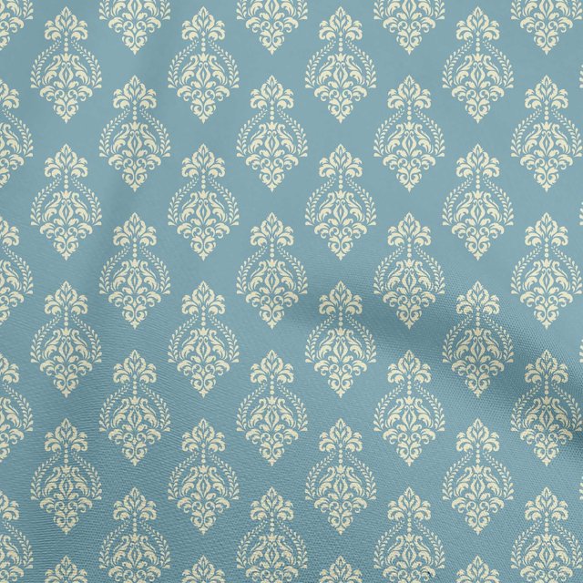 oneOone Polyester Spandex Light Blue Fabric Mandala Sewing Craft Projects Fabric Prints By Yard 56 Inch Wide
