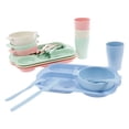 thumbnail image 1 of MesaSe Ensemble de 24 Pcs Assiettes et Bols pour Enfants Vaisselle Empilable Ensemble de Couverts Léger Incassable Ensemble de Vaisselle Polyvalent Ensemble de Vaisselle pour Tout-Petit pour la Maison l'École le Bureau le Pique-Nique, 1 of 10
