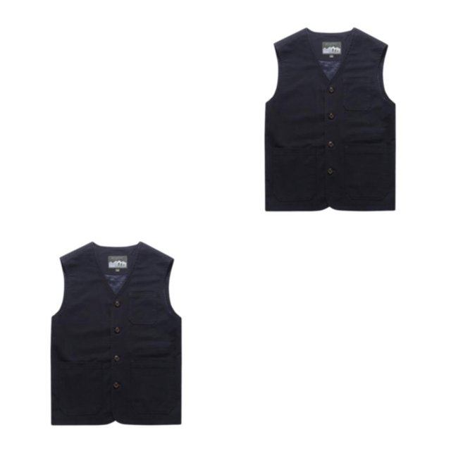 Youkk Gilet Classique et Polyvalent avec Poches Multiples Bleu Foncé 4XL 2Set
