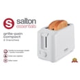 thumbnail image 3 of Salton Essentials - Grille-Pain Compact, Capacité 2 Tranches, Blanc, 3 of 3