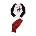 thumbnail image 3 of FOCUSNORM Christmas Reindeer Raglan Tops and Plaid Trousers Parent-child Pajamas, 3 of 9