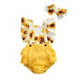 thumbnail image 5 of Gupgi 0-24M Baby Girl Romper Sunflower Printed Ruffle Sleeve Backless Jumpsuit, 5 of 5