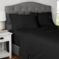 thumbnail image 2 of Mainstays 4-Piece 300 Thread Count Black- CVC Cotton Blend Bed Sheet Set, King (Adult), 2 of 7