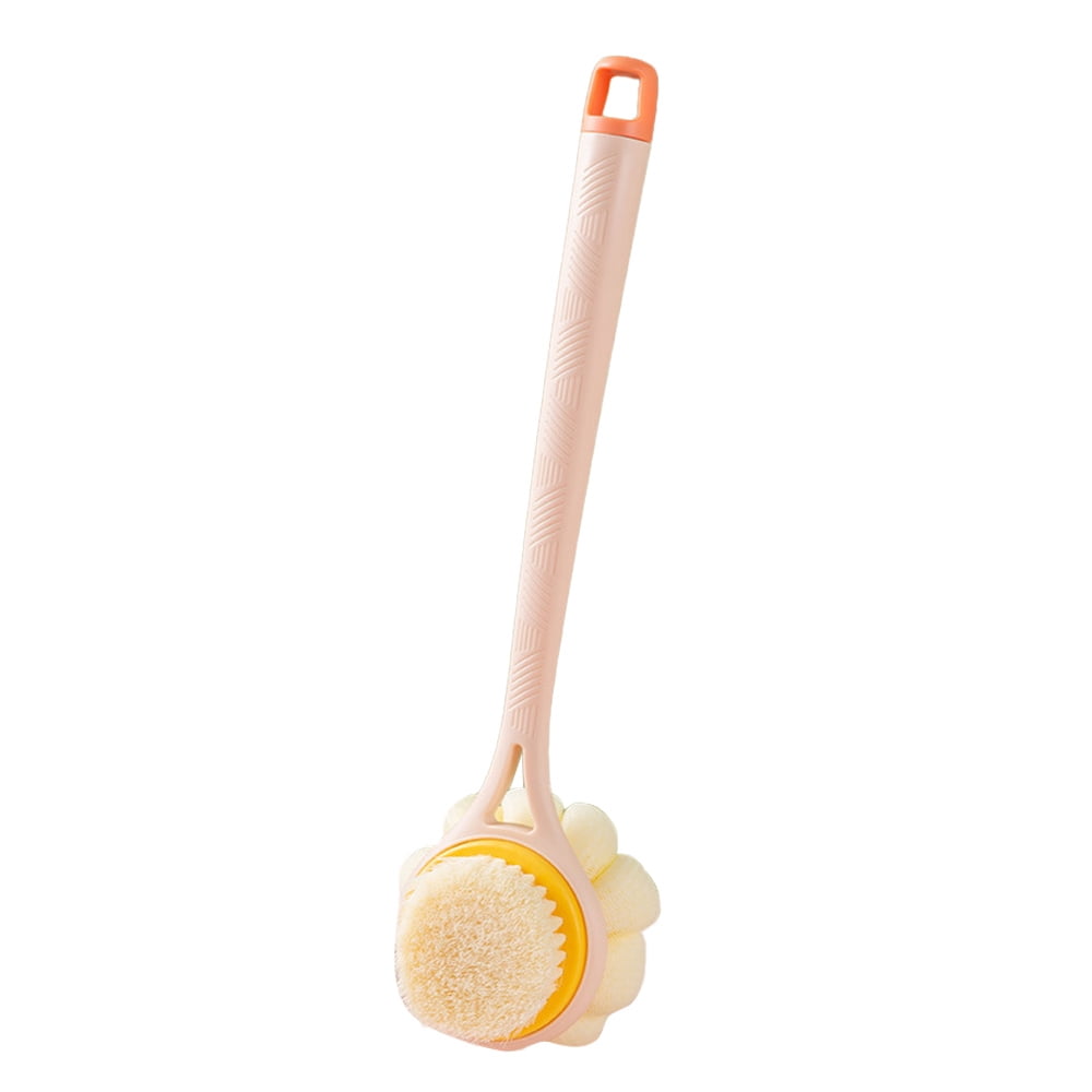 Back Scrubber Anti Slip Long Handle for Shower, Dual-Sided Back Brush with Stiff and Soft Bristles