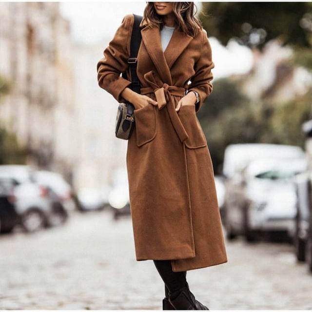 LOVZFMLL Vestes pour Femmes Mode Manteau Décontracté Bandage Manches Longues Coupe-Vent