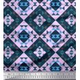 thumbnail image 1 of Soimoi Purple Velvet Fabric Check & Geometric Fabric Prints By Yard 58 Inch Wide, 1 of 5