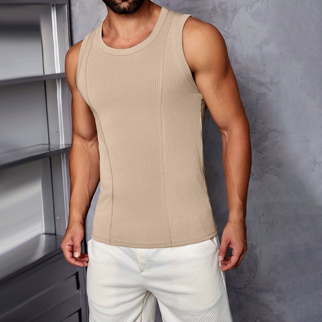 Styesk Tank Tops Men Men's Solid Color Fashionable Leisure Fitness Sports Slim Tank