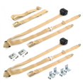 thumbnail image 1 of Chevy Corvair 1960-1969 Standard 3 Point Tan Retractable Bench Seat Belt Kit with Bracketry - 3 Belts, 1 of 1