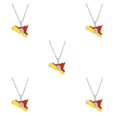 thumbnail image 1 of Transemion Idée-Cadeau Collier Pendentif Unique Convenant à Tous les Âges Déclaration Dorée Couleur Acier Ensemble de 5, 1 of 6
