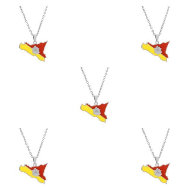 Transemion Idée-Cadeau Collier Pendentif Unique Convenant à Tous les Âges Déclaration Dorée Couleur Acier Ensemble de 5