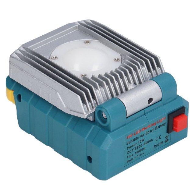 Lampe de Travail 10W LED Lampe d'Éclairage d'Atelier Portable pour Bosch 14.4V 18V Li Ion Batterie