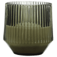 thumbnail image 1 of Bouclair Green Ribbed Glass LED Candle, 1 of 3