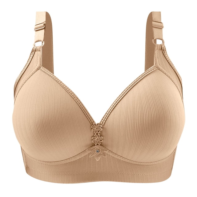 B91xZ Cotton Stretch Extreme Comfort Bra Plus Size Full Coverage Underwire Unlined Minimizer Lace Bra,Beige 44
