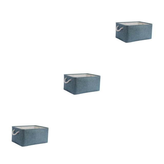 relayinert Contenant de Rangement pour l'Organisation et Poignée en Corde Robuste Boîte de Rangement Pliable Macaron Bleu Clair 31*21*13) Ensemble de 3