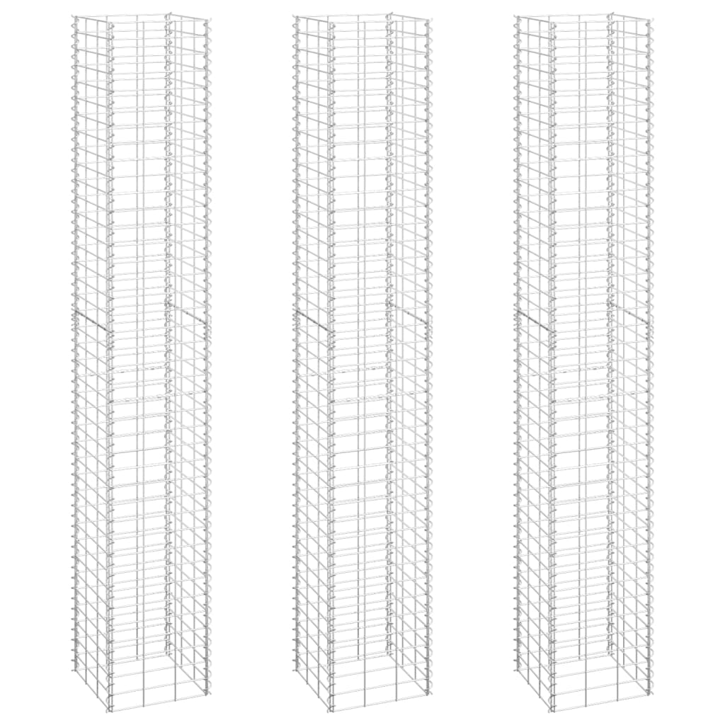 vidaXL Gabion Raised Beds 3 pcs 30x30x200 cm Iron