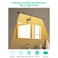 thumbnail image 2 of D C5V 40CM/15.7Inch LEDs Sconce Wall Lamp Bathroom Mirror Light Fixture Sensitive Light Control/ Stepless Dimmable Brightness Adjustable/ 3 Colors Temperature Changing for Washroom/ Living Room/, 2 of 8